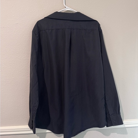 Croft & Barrow Charcoal and Black Striped Button Down Shirt - Picture 3 of 4